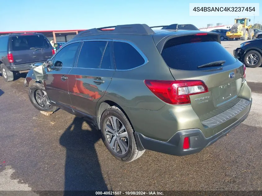 2019 Subaru Outback 2.5I Limited VIN: 4S4BSANC4K3237454 Lot: 40521507