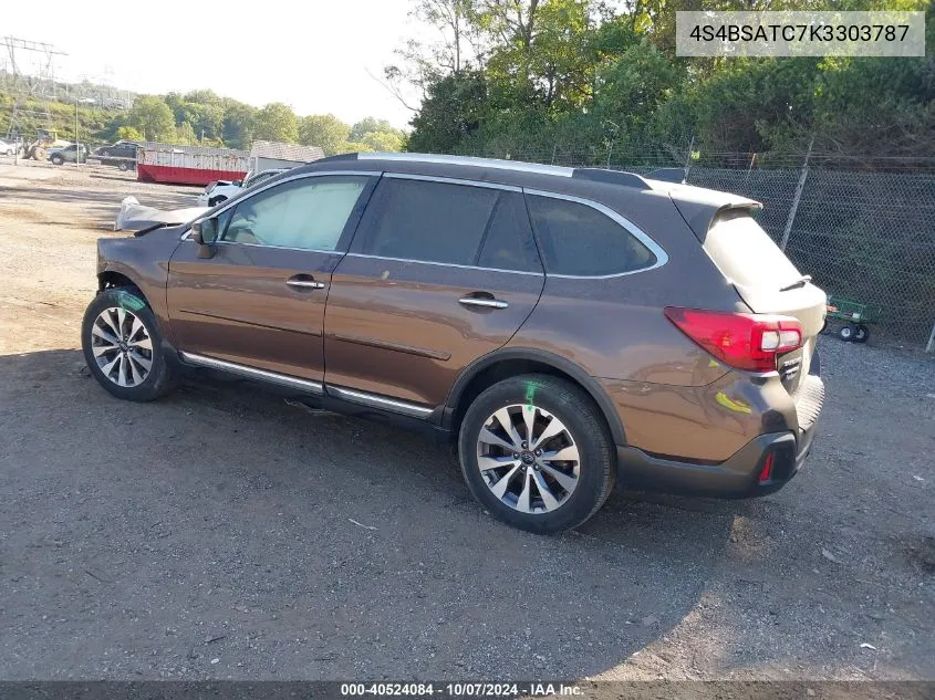 2019 Subaru Outback 2.5I Touring VIN: 4S4BSATC7K3303787 Lot: 40524084