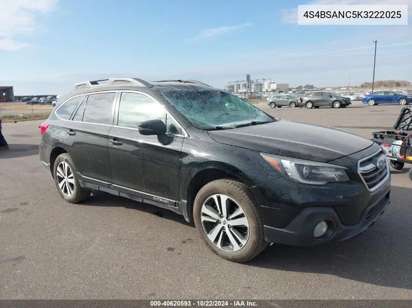 2019 Subaru Outback 2.5I Limited VIN: 4S4BSANC5K3222025 Lot: 40620593