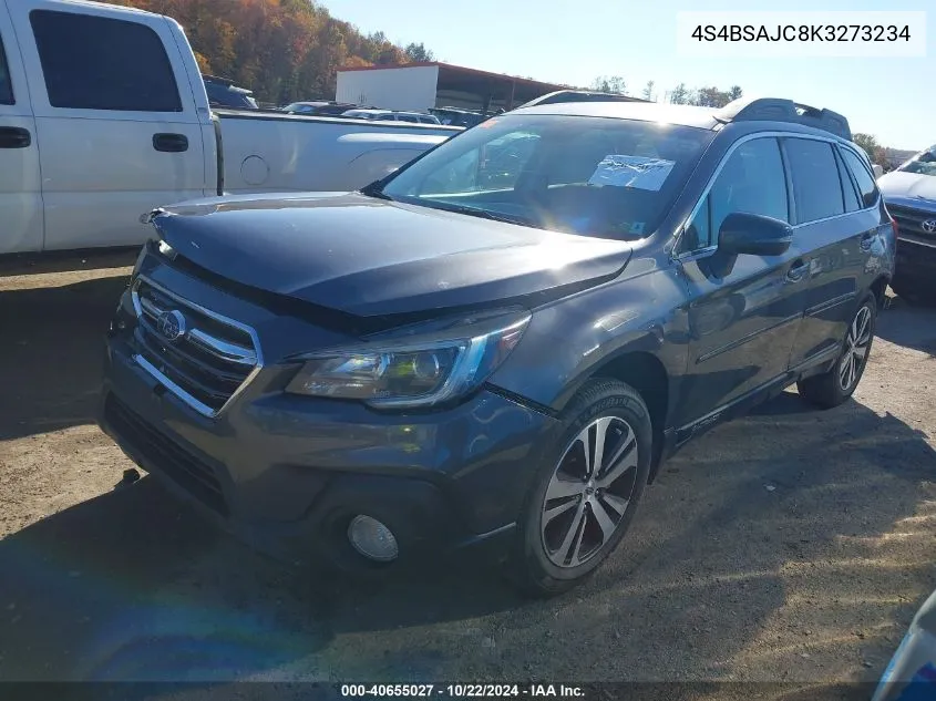 2019 Subaru Outback 2.5I Limited VIN: 4S4BSAJC8K3273234 Lot: 40655027