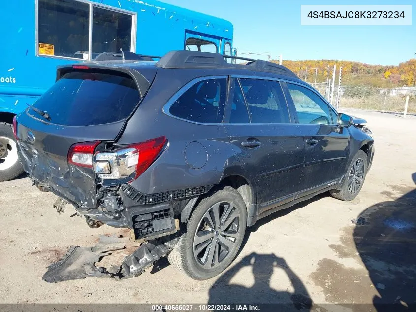 2019 Subaru Outback 2.5I Limited VIN: 4S4BSAJC8K3273234 Lot: 40655027