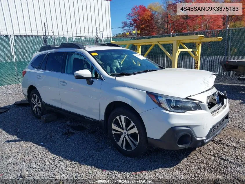 2019 Subaru Outback 2.5I Limited VIN: 4S4BSANC9K3375183 Lot: 40686453