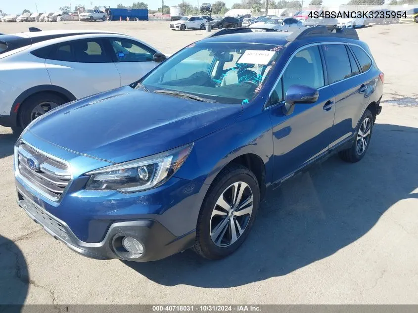 2019 Subaru Outback 2.5I Limited VIN: 4S4BSANC3K3235954 Lot: 40718031