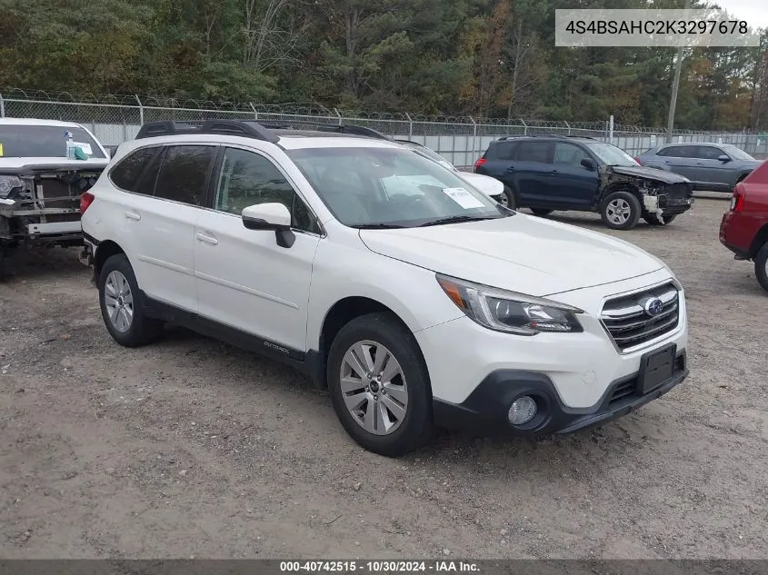 2019 Subaru Outback 2.5I Premium VIN: 4S4BSAHC2K3297678 Lot: 40742515