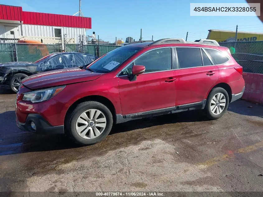 2019 Subaru Outback 2.5I Premium VIN: 4S4BSAHC2K3328055 Lot: 40779674