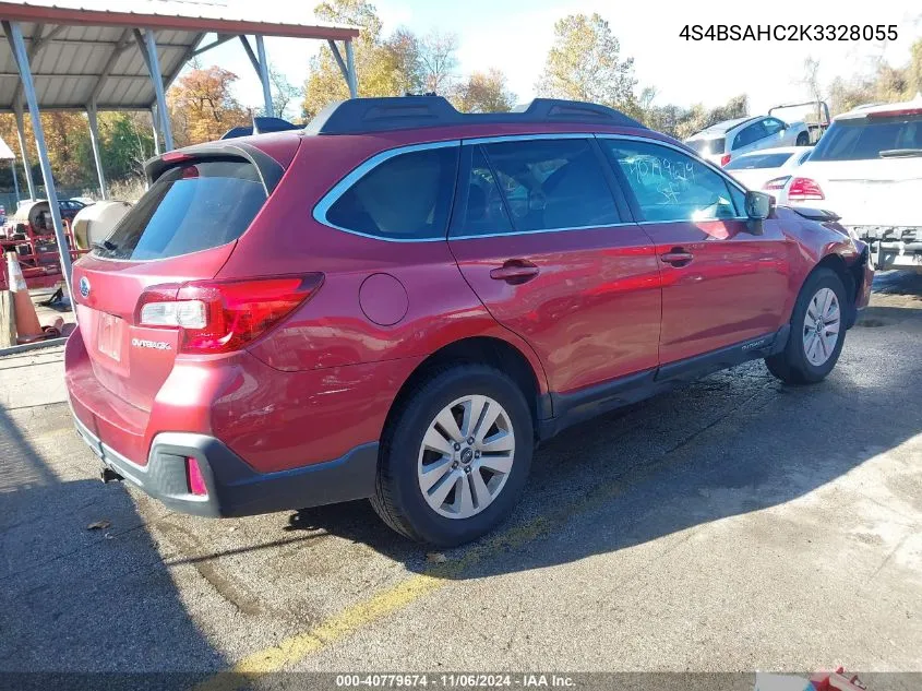 2019 Subaru Outback 2.5I Premium VIN: 4S4BSAHC2K3328055 Lot: 40779674