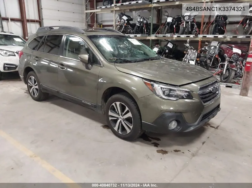 4S4BSANC1K3374321 2019 Subaru Outback 2.5I Limited