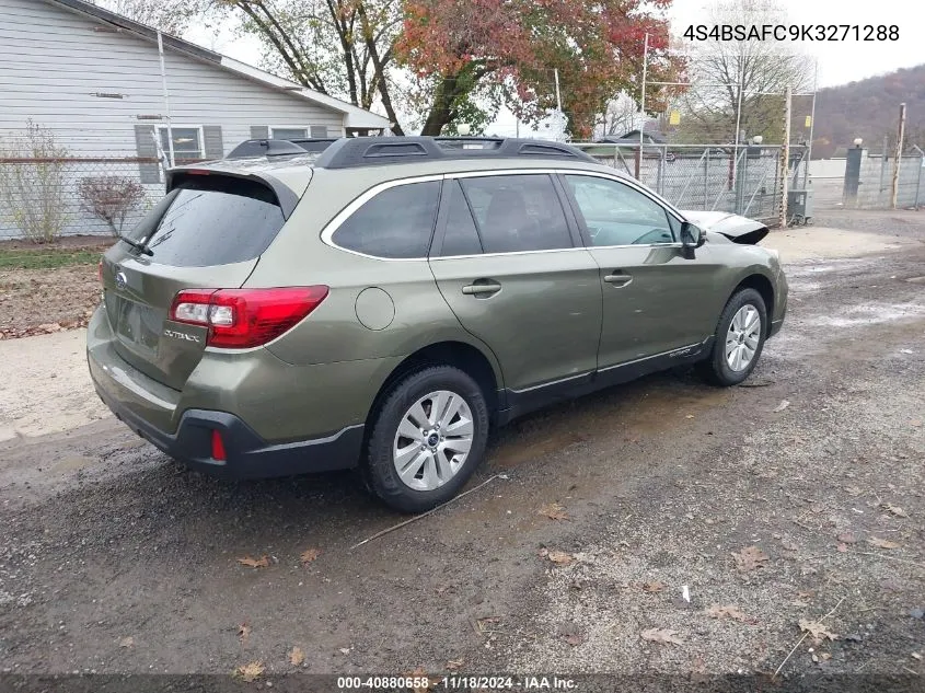 2019 Subaru Outback 2.5I Premium VIN: 4S4BSAFC9K3271288 Lot: 40880658