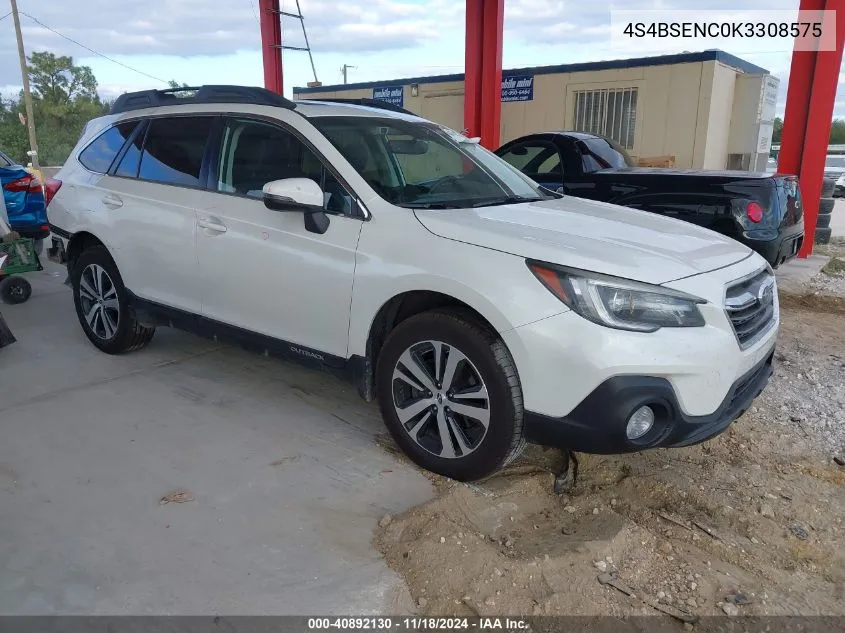 2019 Subaru Outback 3.6R Limited VIN: 4S4BSENC0K3308575 Lot: 40892130