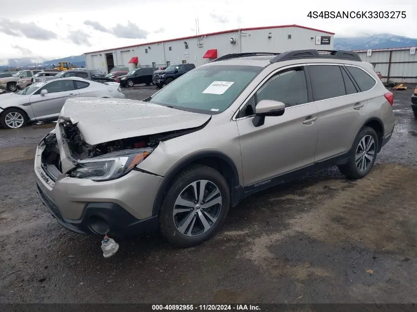 2019 Subaru Outback 2.5I Limited VIN: 4S4BSANC6K3303275 Lot: 40892955