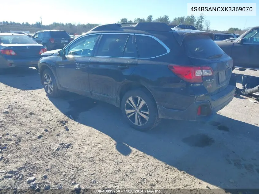 2019 Subaru Outback 2.5I Limited VIN: 4S4BSANCXK3369070 Lot: 40899750