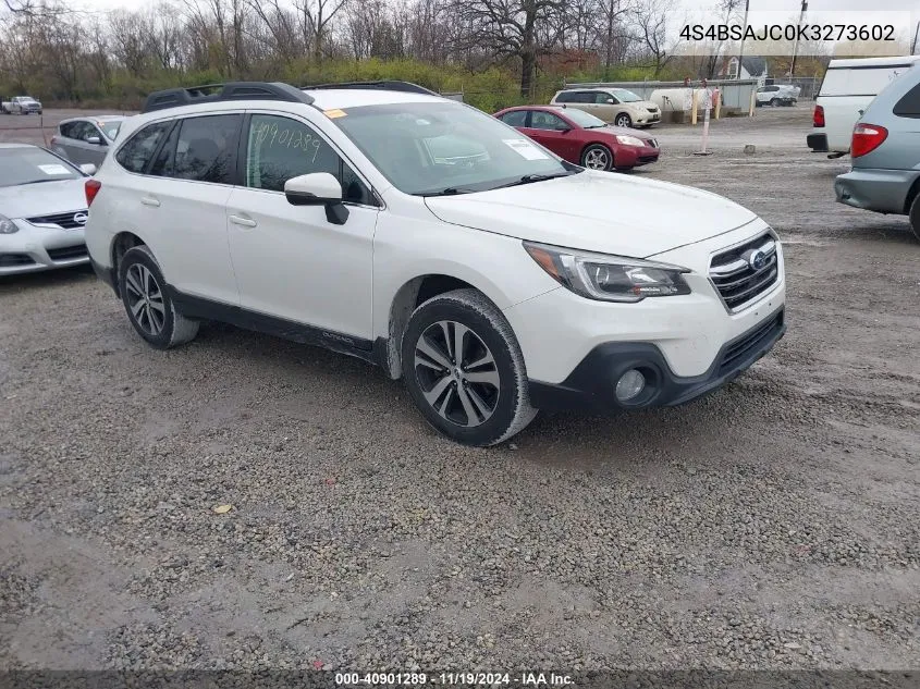 2019 Subaru Outback 2.5I Limited VIN: 4S4BSAJC0K3273602 Lot: 40901289