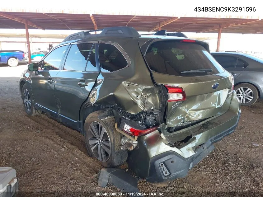 2019 Subaru Outback 3.6R Limited VIN: 4S4BSENC9K3291596 Lot: 40908059