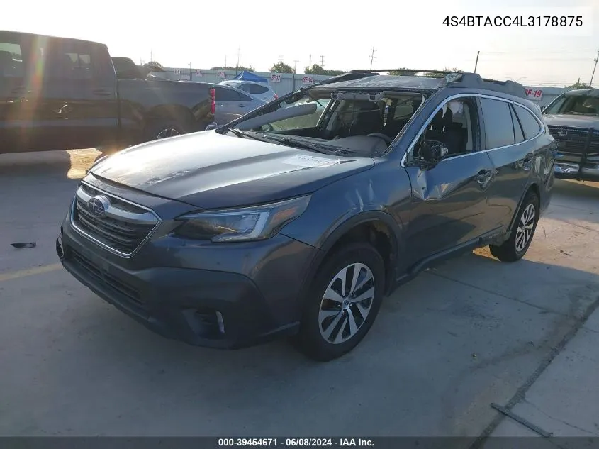 2020 Subaru Outback Premium VIN: 4S4BTACC4L3178875 Lot: 39454671