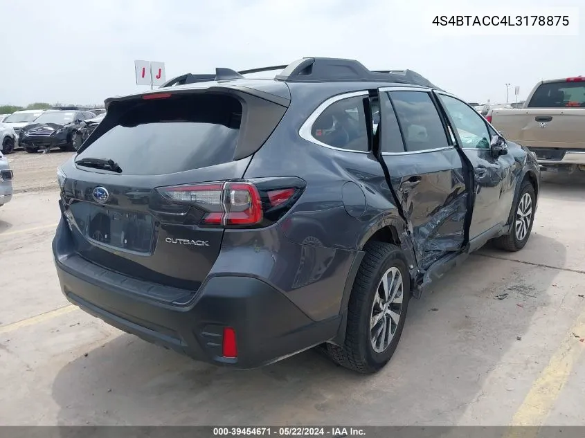 2020 Subaru Outback Premium VIN: 4S4BTACC4L3178875 Lot: 39454671