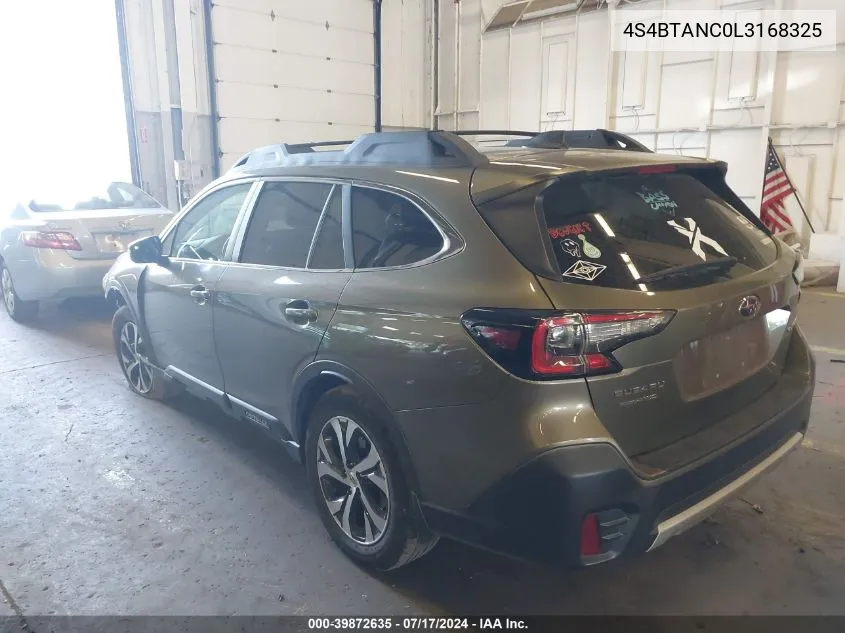 2020 Subaru Outback Limited VIN: 4S4BTANC0L3168325 Lot: 39872635