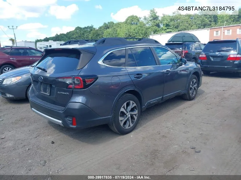 2020 Subaru Outback Limited VIN: 4S4BTANC7L3184795 Lot: 39917835