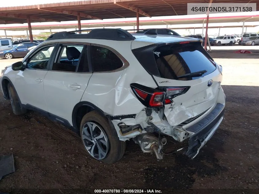 4S4BTGND5L3171538 2020 Subaru Outback Limited Xt