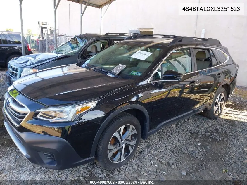 2020 Subaru Outback Limited VIN: 4S4BTALCXL3251523 Lot: 40087682