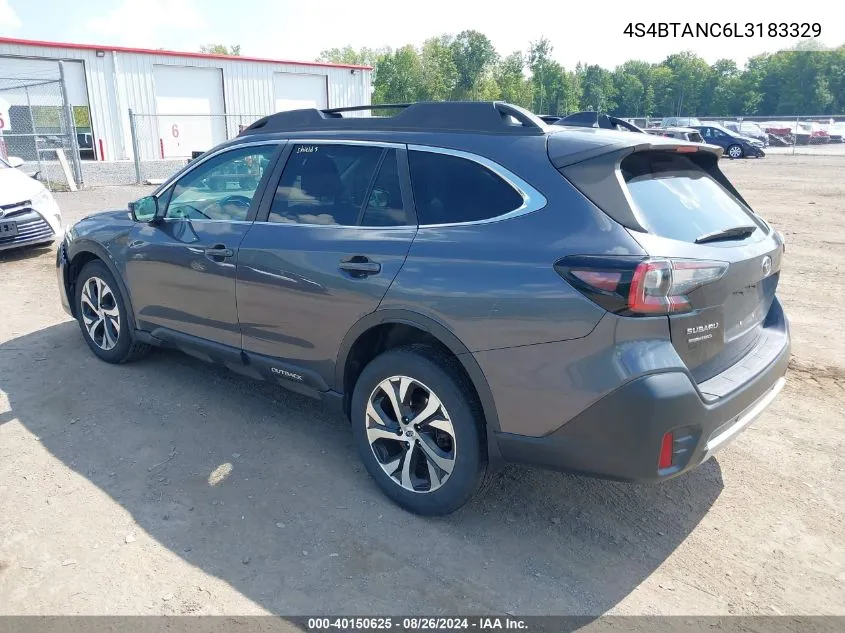 2020 Subaru Outback Limited VIN: 4S4BTANC6L3183329 Lot: 40150625