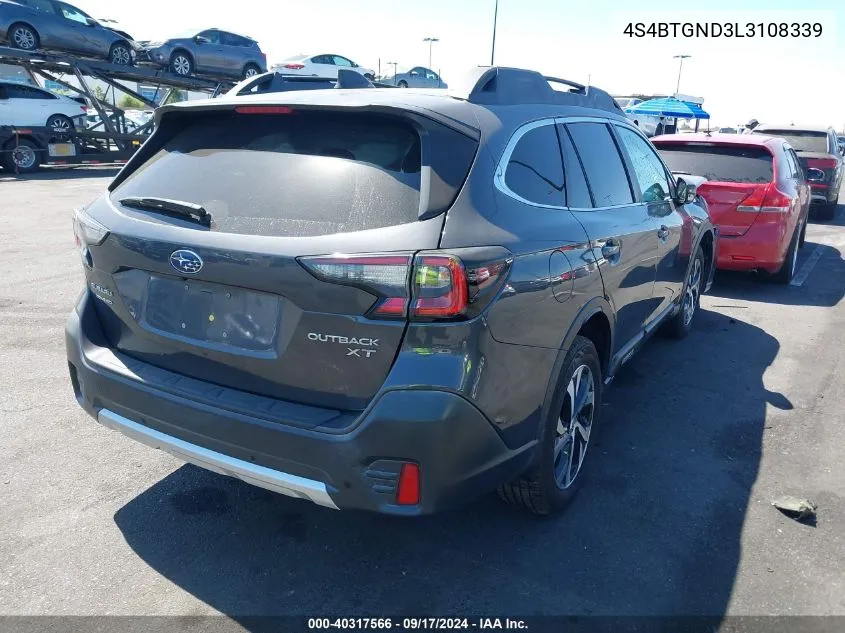 2020 Subaru Outback Limited Xt VIN: 4S4BTGND3L3108339 Lot: 40317566