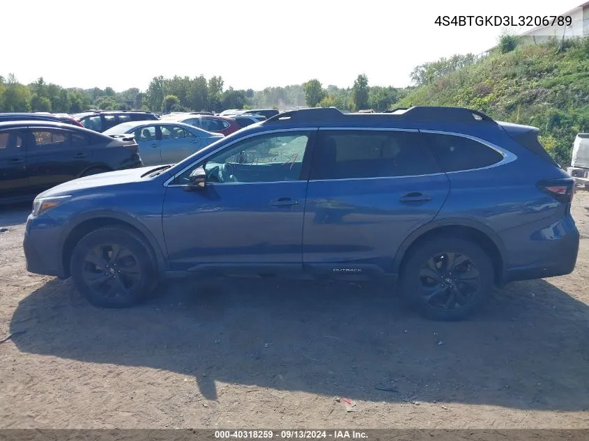 2020 Subaru Outback Onyx Edition Xt VIN: 4S4BTGKD3L3206789 Lot: 40318259