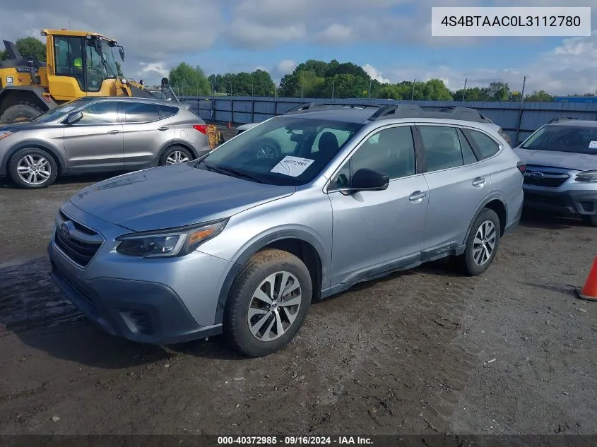 4S4BTAAC0L3112780 2020 Subaru Outback