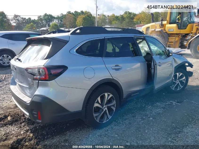 2020 Subaru Outback Limited VIN: 4S4BTANC3L3224421 Lot: 40429588