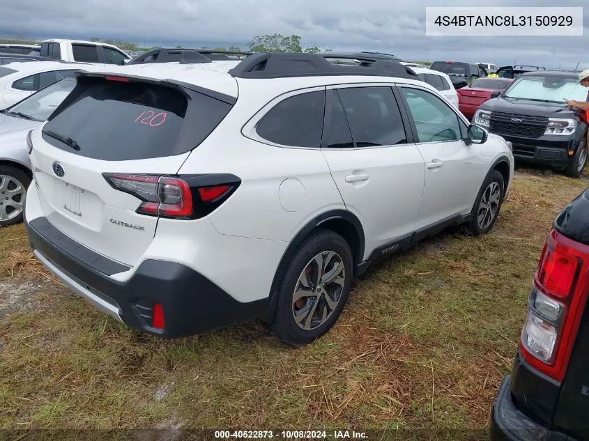 2020 Subaru Outback Limited VIN: 4S4BTANC8L3150929 Lot: 40522873