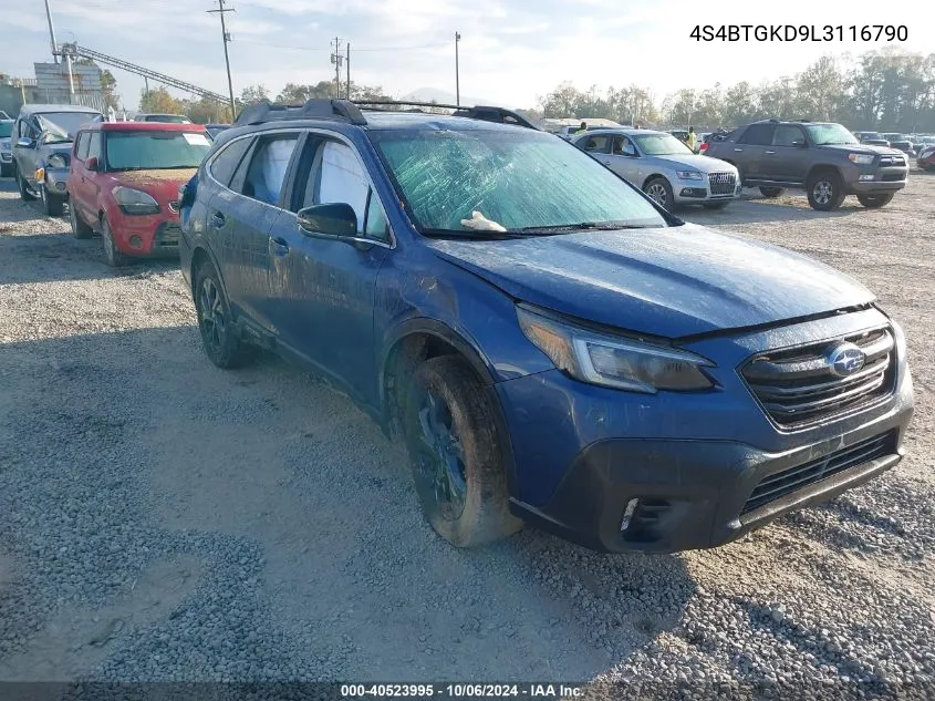 2020 Subaru Outback Onyx Edition Xt VIN: 4S4BTGKD9L3116790 Lot: 40523995