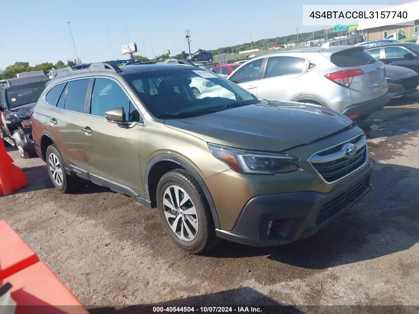 2020 Subaru Outback Premium VIN: 4S4BTACC8L3157740 Lot: 40544504