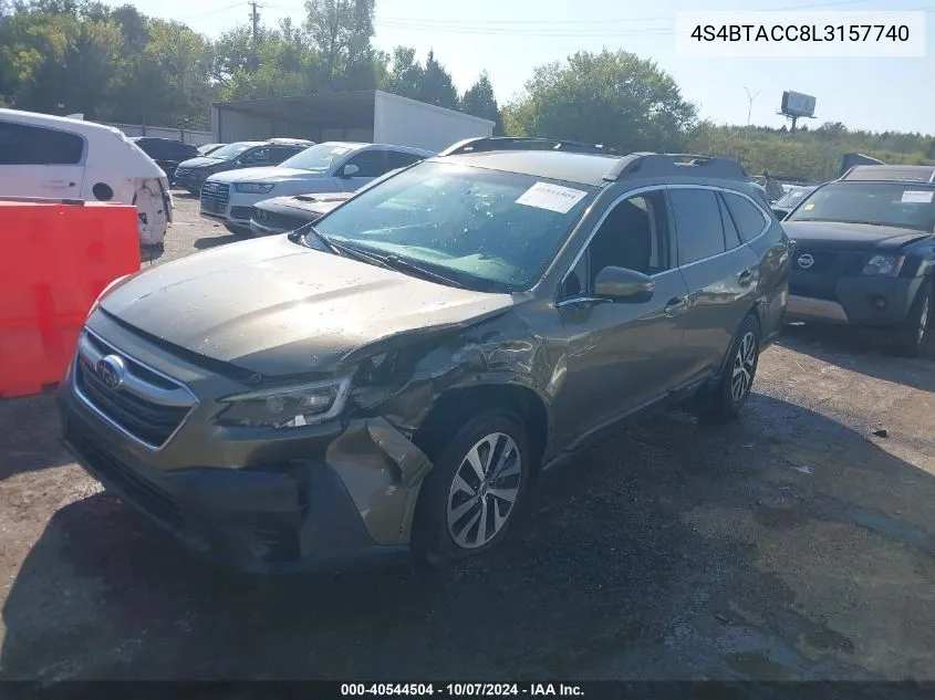 2020 Subaru Outback Premium VIN: 4S4BTACC8L3157740 Lot: 40544504