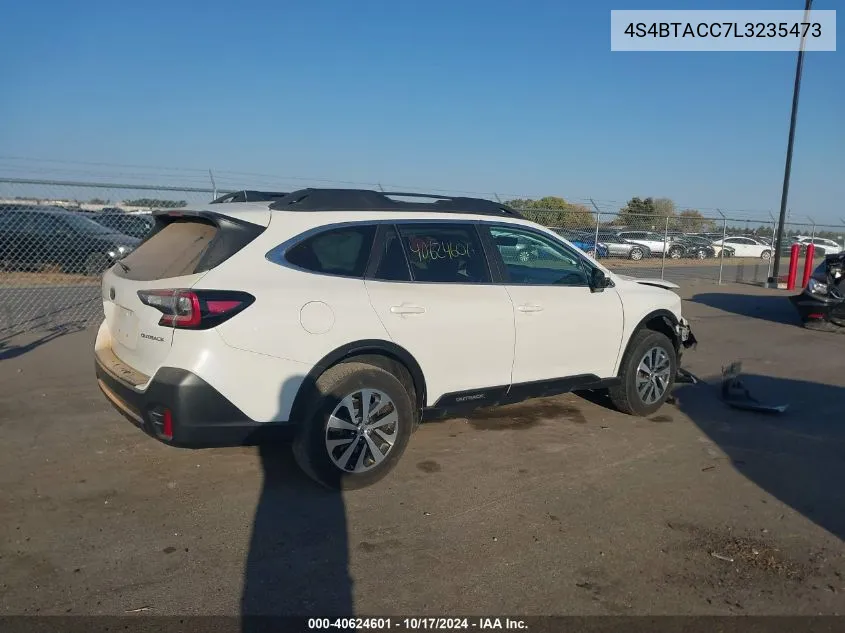 2020 Subaru Outback Premium VIN: 4S4BTACC7L3235473 Lot: 40624601