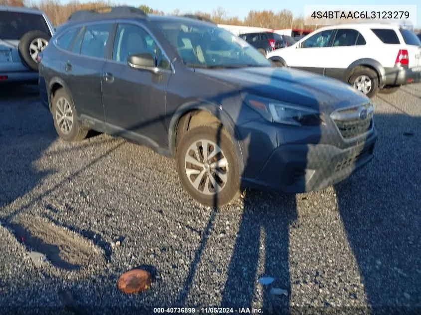 2020 Subaru Outback VIN: 4S4BTAAC6L3123279 Lot: 40736899