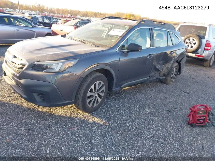 2020 Subaru Outback VIN: 4S4BTAAC6L3123279 Lot: 40736899