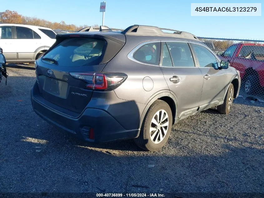 2020 Subaru Outback VIN: 4S4BTAAC6L3123279 Lot: 40736899