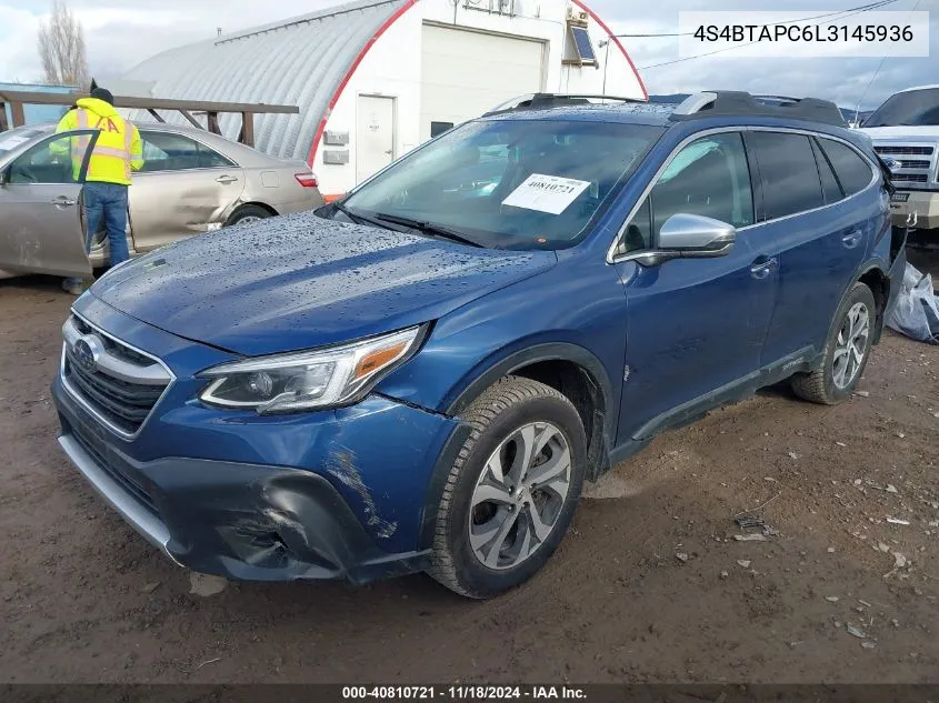 2020 Subaru Outback Touring VIN: 4S4BTAPC6L3145936 Lot: 40810721