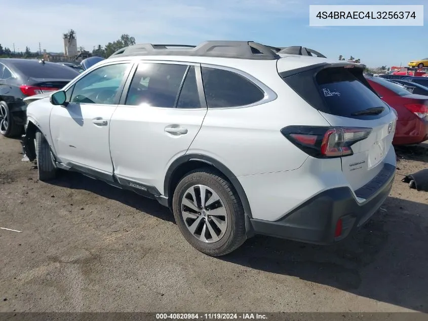 2020 Subaru Outback Premium VIN: 4S4BRAEC4L3256374 Lot: 40820984