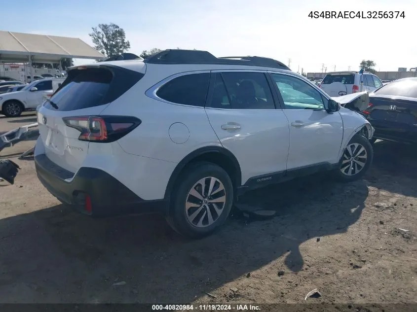 2020 Subaru Outback Premium VIN: 4S4BRAEC4L3256374 Lot: 40820984