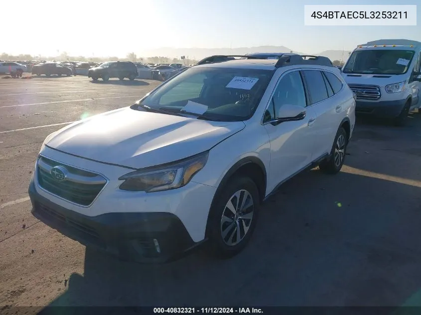 2020 Subaru Outback Premium VIN: 4S4BTAEC5L3253211 Lot: 40832321