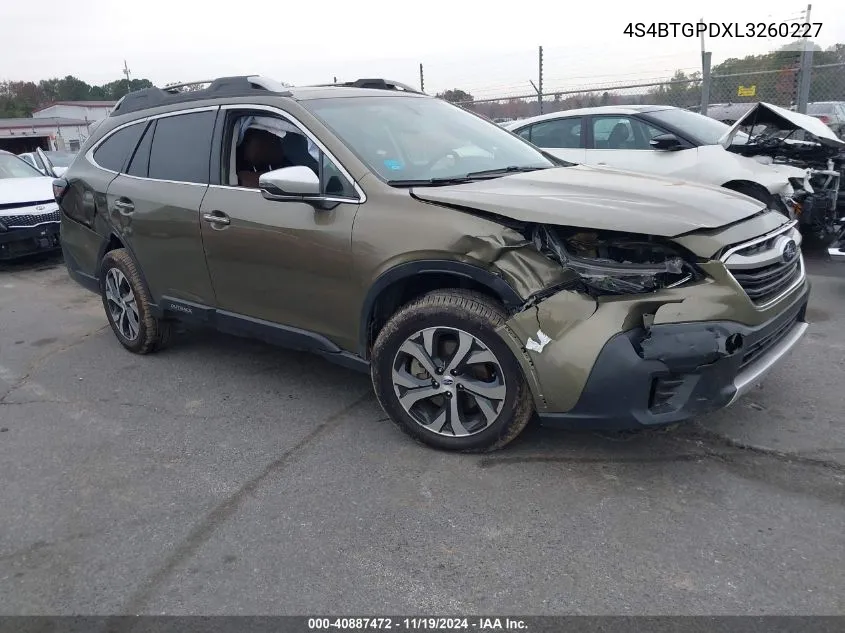 2020 Subaru Outback Touring Xt VIN: 4S4BTGPDXL3260227 Lot: 40887472