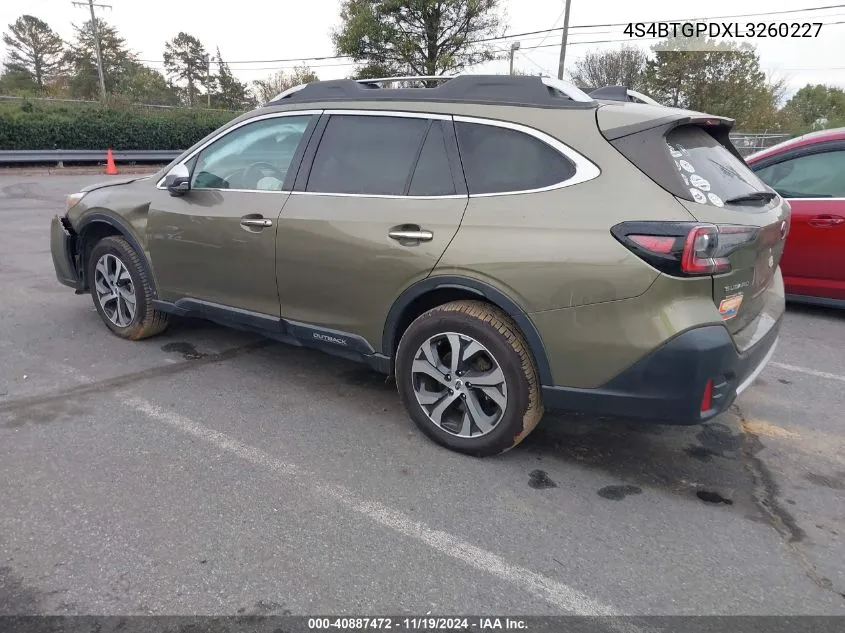 2020 Subaru Outback Touring Xt VIN: 4S4BTGPDXL3260227 Lot: 40887472