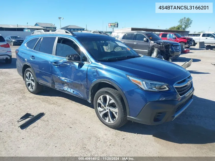 2020 Subaru Outback Limited VIN: 4S4BTANC5L3166201 Lot: 40914512