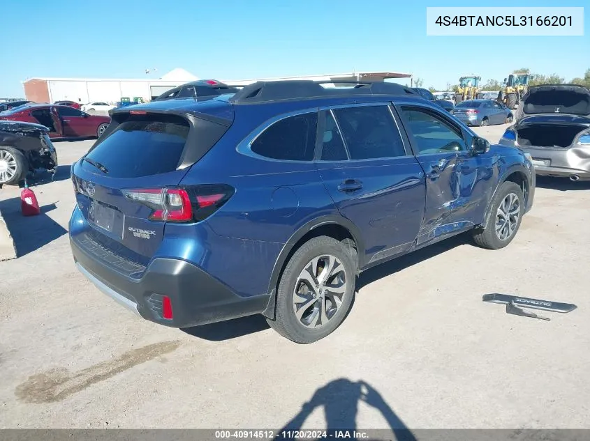 2020 Subaru Outback Limited VIN: 4S4BTANC5L3166201 Lot: 40914512