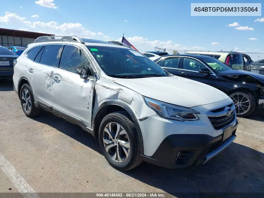 2021 Subaru Outback Touring VIN: 4S4BTGPD6M3135064 Lot: 40145452