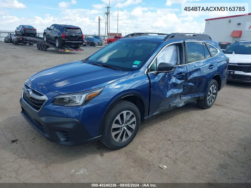 2021 Subaru Outback VIN: 4S4BTAACXM3163785 Lot: 40240236