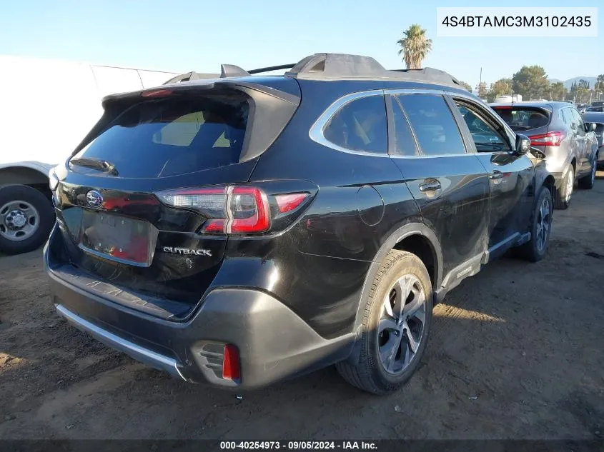 2021 Subaru Outback Limited VIN: 4S4BTAMC3M3102435 Lot: 40254973