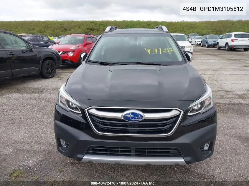 2021 Subaru Outback Touring Xt VIN: 4S4BTGPD1M3105812 Lot: 40472470