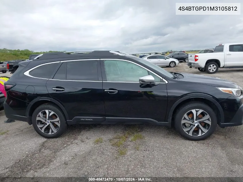 2021 Subaru Outback Touring Xt VIN: 4S4BTGPD1M3105812 Lot: 40472470