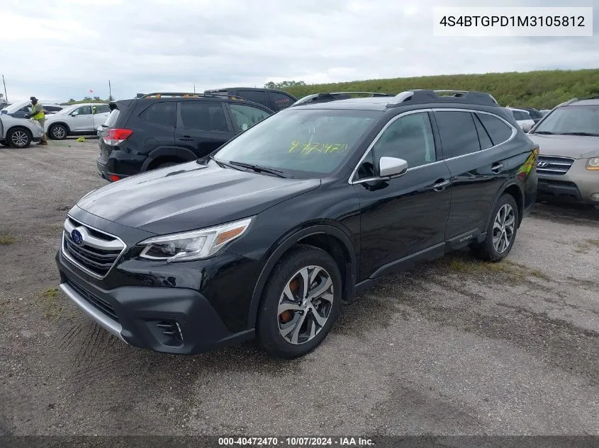 2021 Subaru Outback Touring Xt VIN: 4S4BTGPD1M3105812 Lot: 40472470